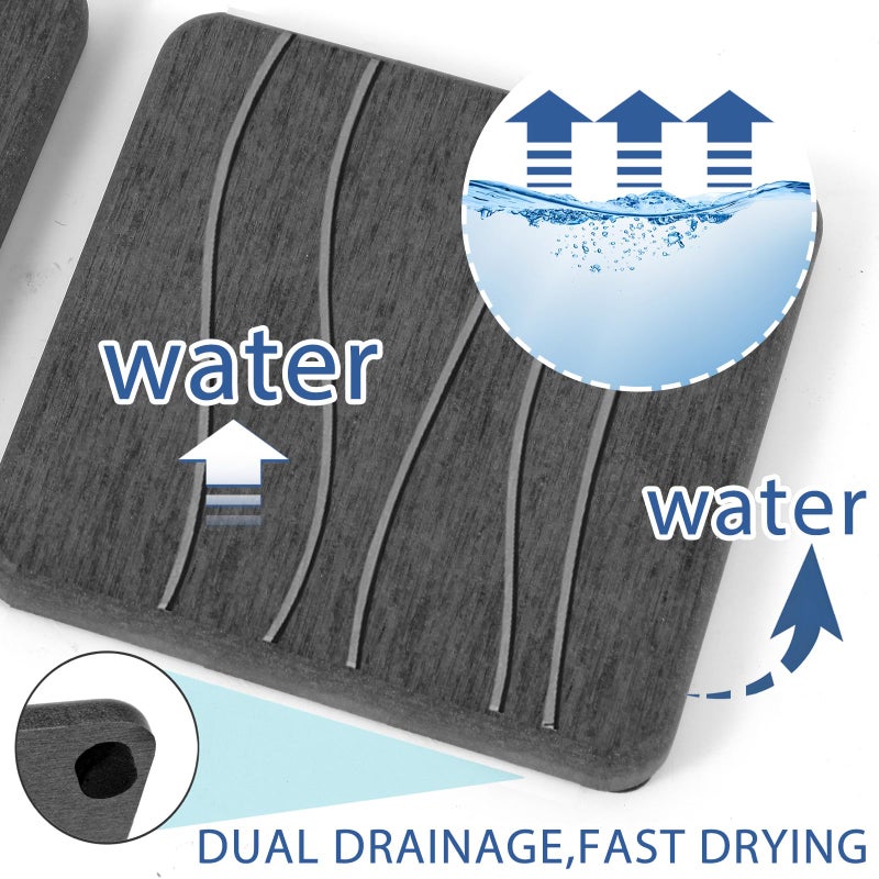 Lyxel 2PCS Water Absorbing Stone Tray  Fast Drying Stone Sink Tray  Water Absorbent Diatomite Tray  Stone Soap Tray  Diatomite Coasters for Kitchen Sink Bathroom Counter  Hand Soap Dish Toothbrush Holders - Image 2